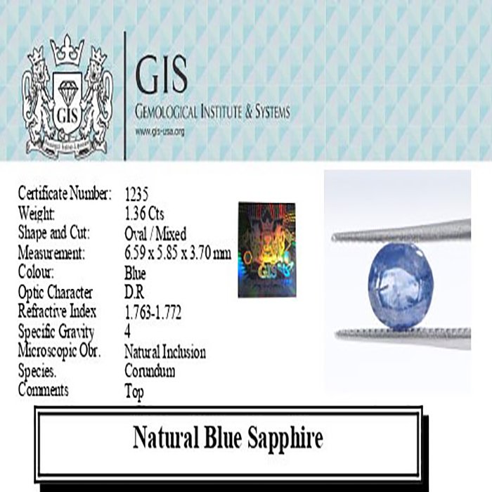 BSP12249 4 1 BLUE SAPPHIRE 1.36 Ct.