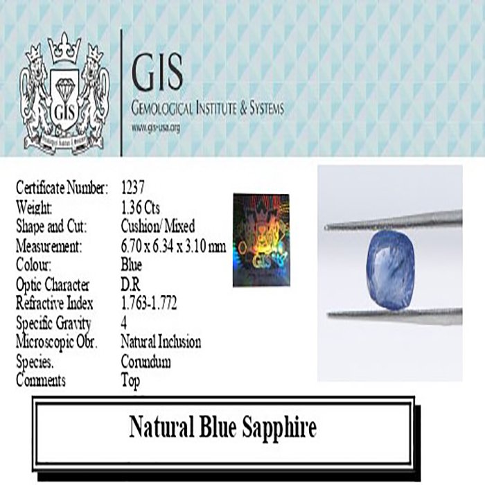 BSP12251 4 1 BLUE SAPPHIRE 1.36 Ct.