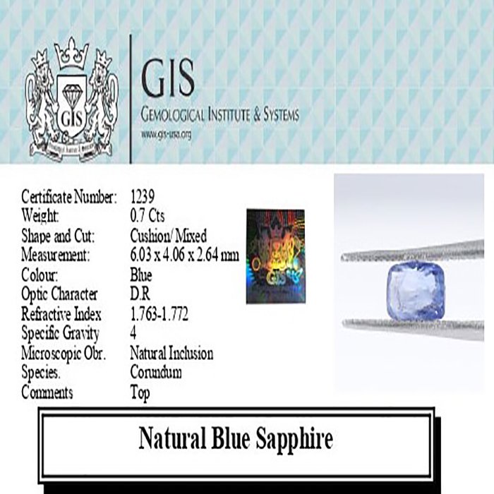 BSP12253 4 1 BLUE SAPPHIRE 0.7 Ct.