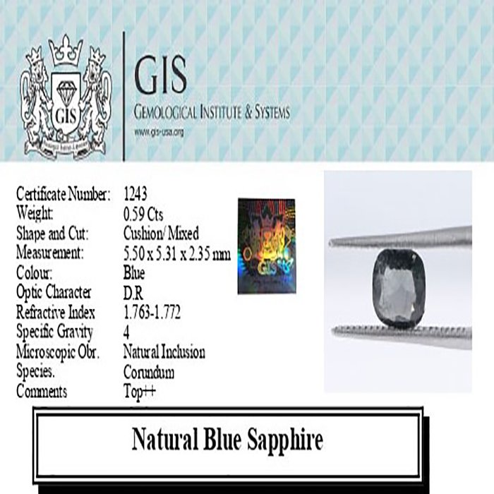 BSP12257 4 1 BLUE SAPPHIRE 0.59 Ct.