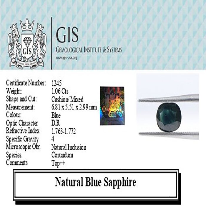 BSP12259 4 1 BLUE SAPPHIRE 1.06 Ct.