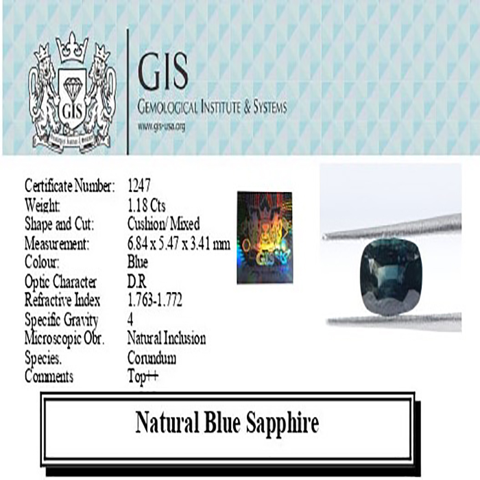 BSP12261 4 1 BLUE SAPPHIRE 1.18 Ct.