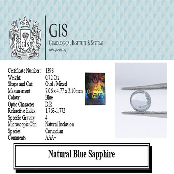 BSP12295 4 1 BLUE SAPPHIRE 0.72 Ct.
