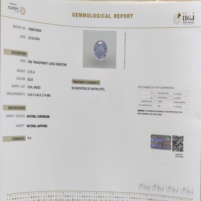 BSP12331 4 1 BLUE SAPPHIRE 0.75 Ct.