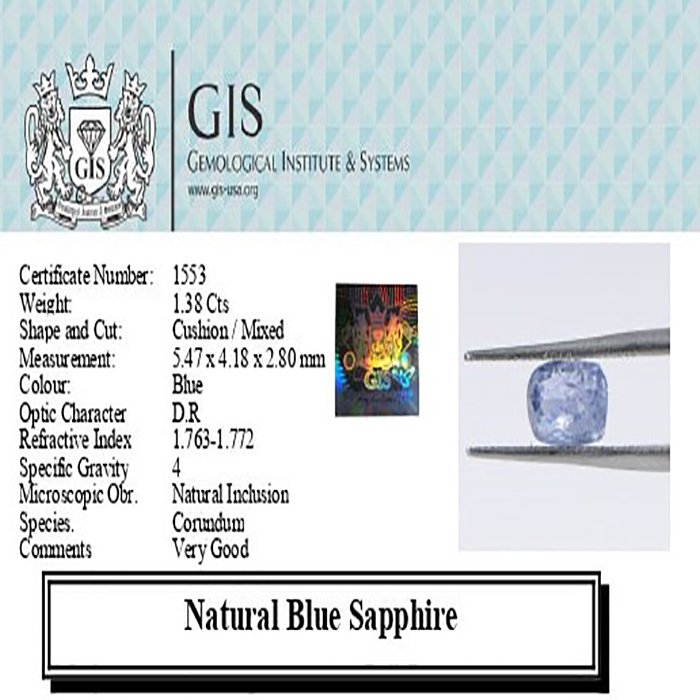 BSP12398 4 1 BLUE SAPPHIRE 1.38 Ct.