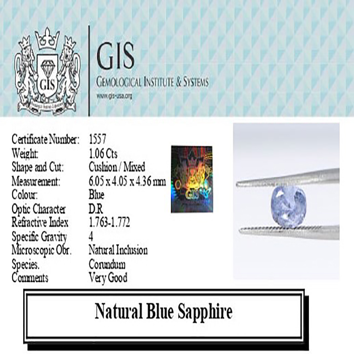 BSP12402 4 1 BLUE SAPPHIRE 1.06 Ct.