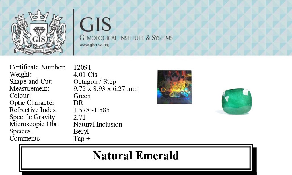 EMERALD 4.01 Ct.