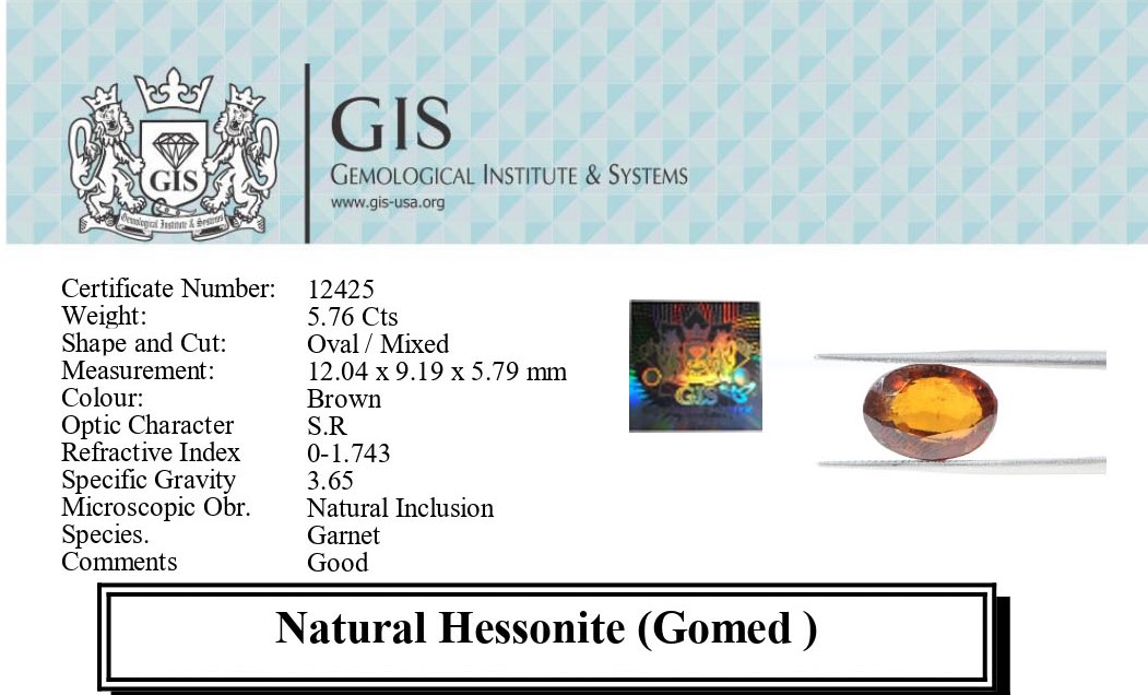 Hessonite 5.76 Ct.