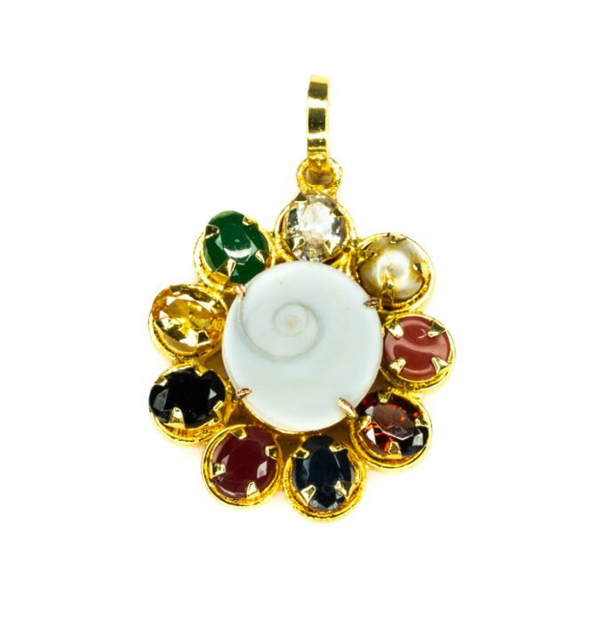 Navaratan pendant.2 Navratan Gomti Chakra Pendant