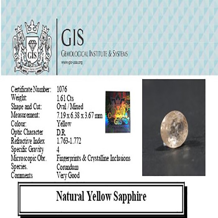 YSP11515 4 1 YELLOW SAPPHIRE 1.61 Ct.