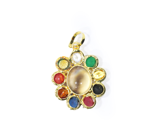 Navratan Gomti Chakra Pendant