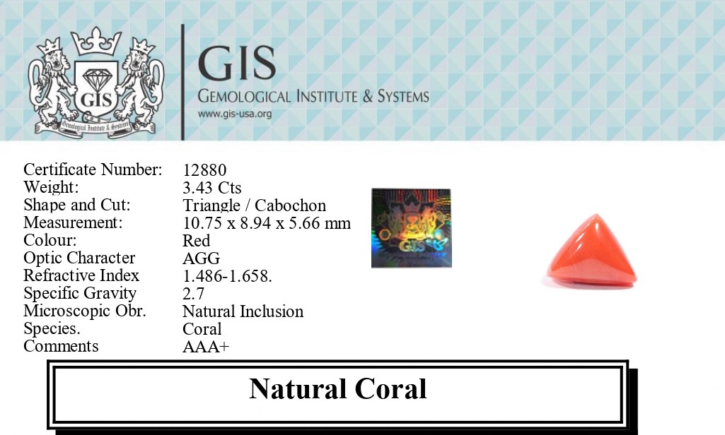 CORAL 3.43 Ct.