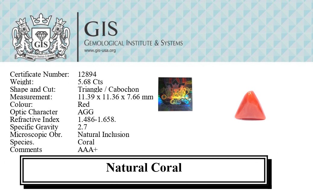 CORAL 5.68 Ct.