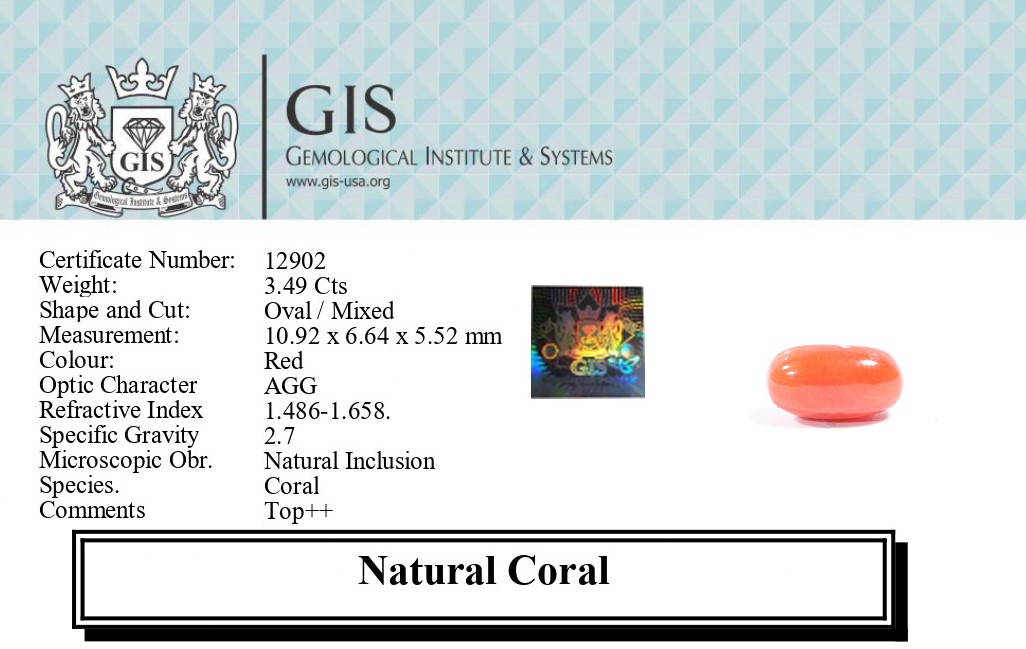 CORAL 3.49 Ct.