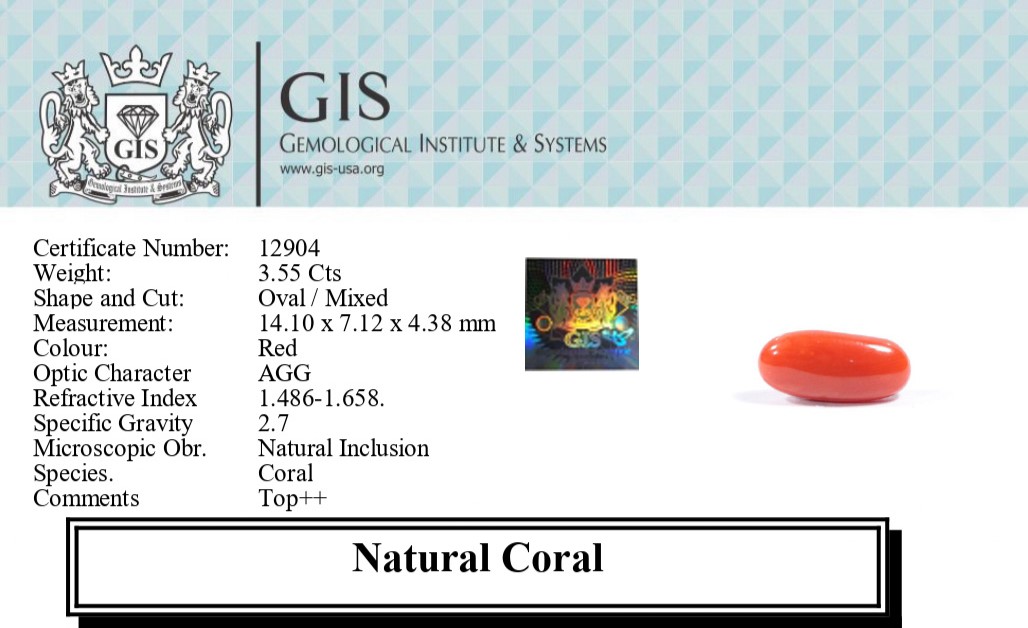 CORAL 3.55 Ct.