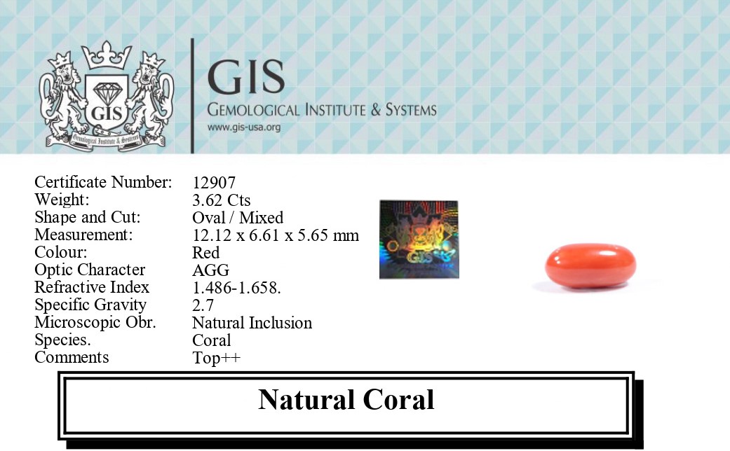 CORAL 3.62 Ct.