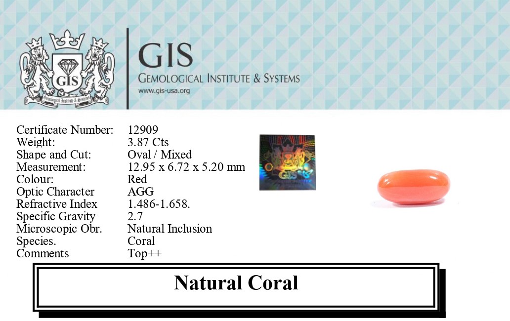 CORAL 3.87 Ct.