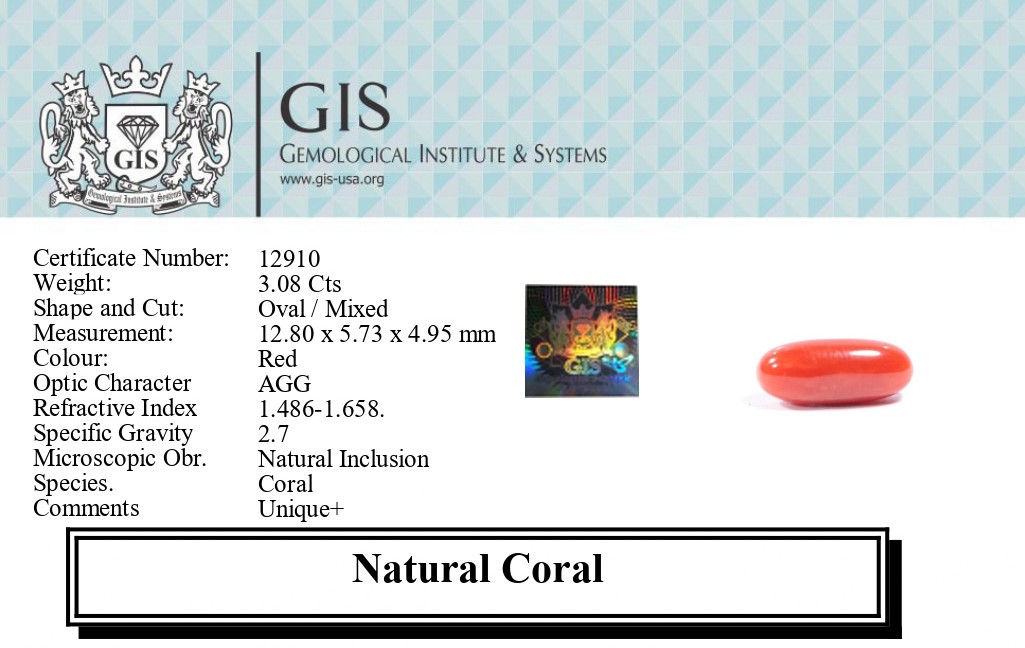 CORAL 3.08 Ct.