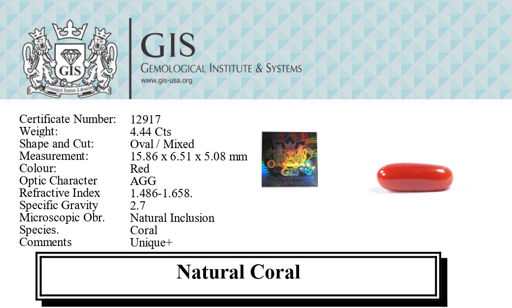 CORAL 4.44 Ct.