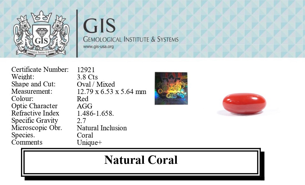 CORAL 3.8 Ct.