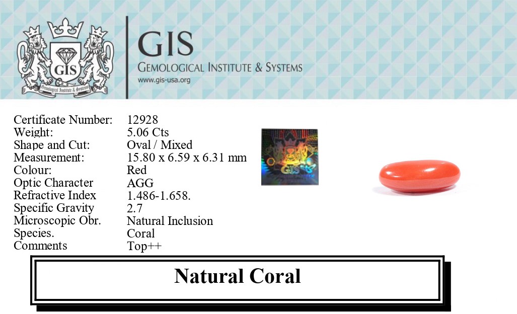 CORAL 5.06 Ct.