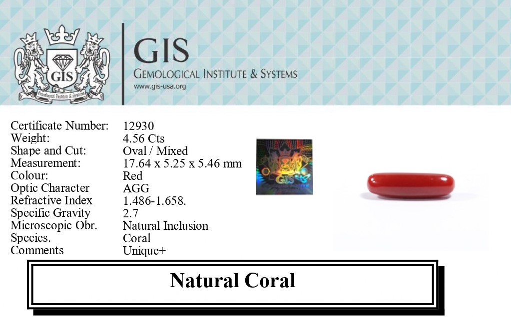 CORAL 4.56 Ct.