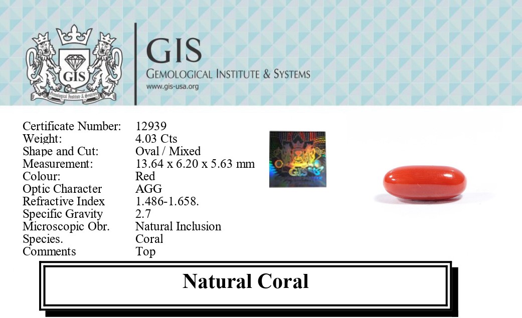 CORAL 4.03 Ct.
