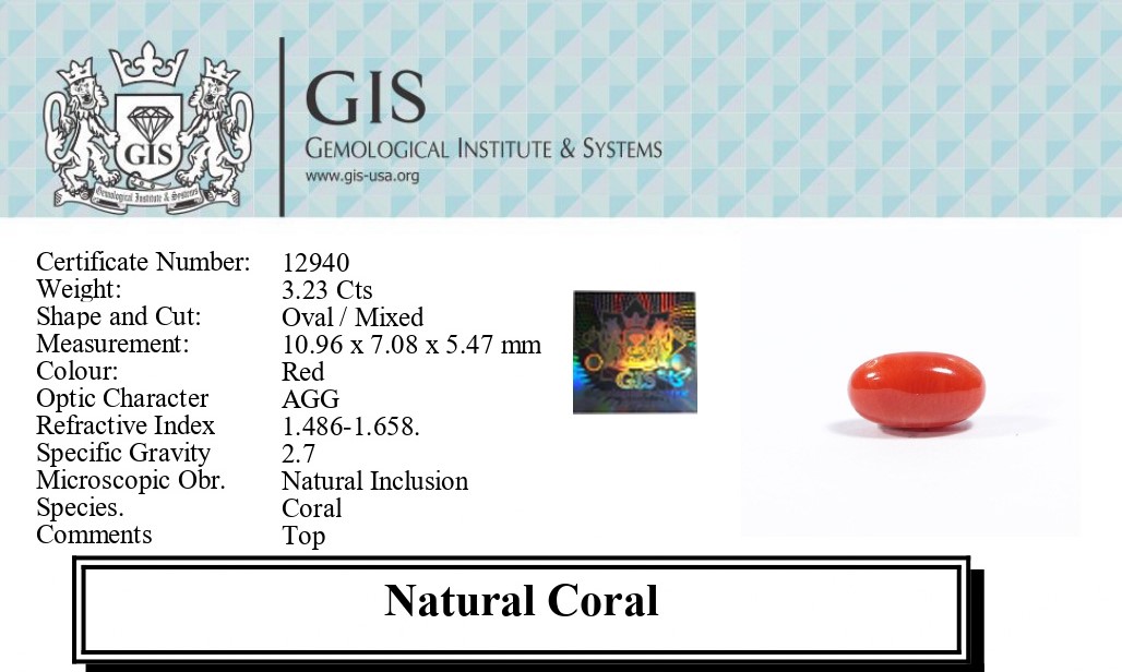 CORAL 3.23 Ct.