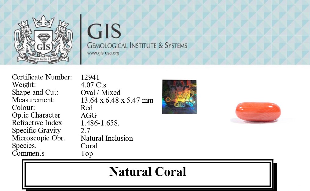 CORAL 4.07 Ct.