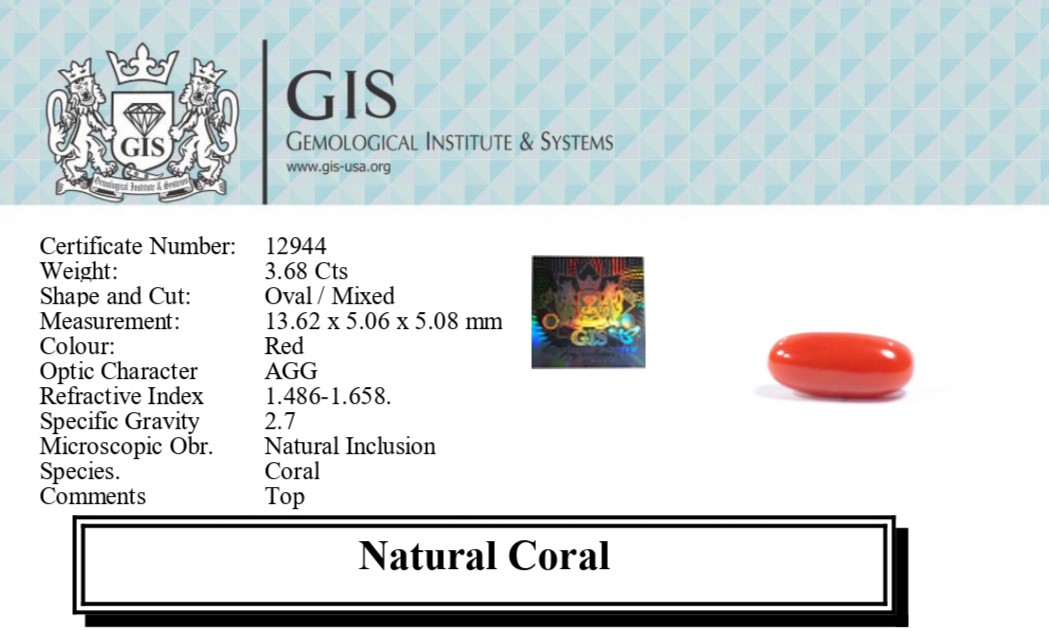CORAL 3.68 Ct.