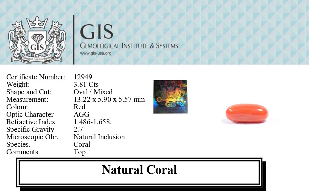CORAL 3.81 Ct.