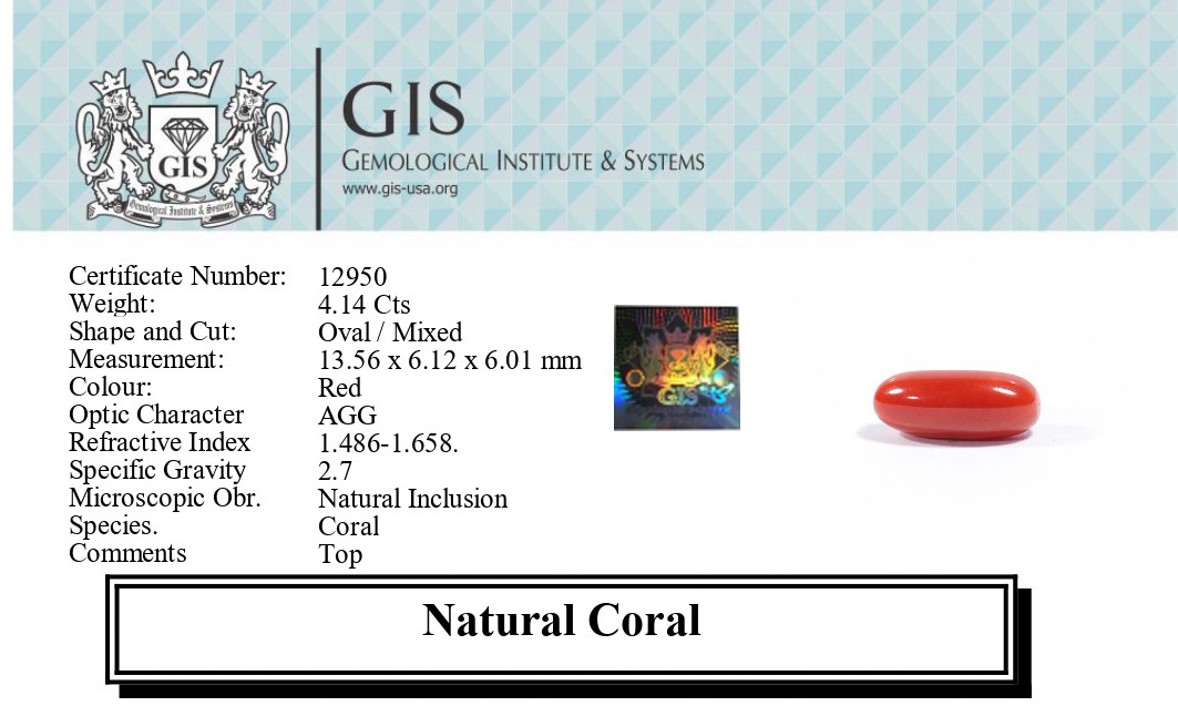 CORAL 4.14 Ct.
