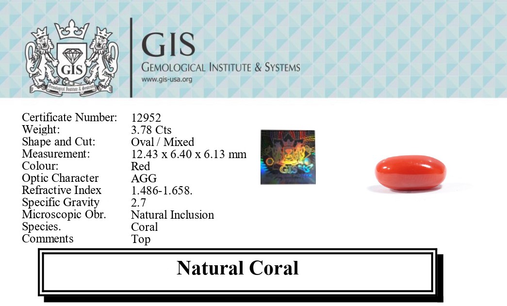 CORAL 3.78 Ct.