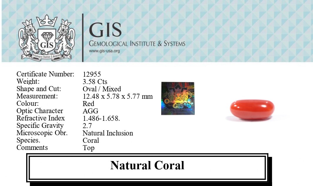 CORAL 3.58 Ct.