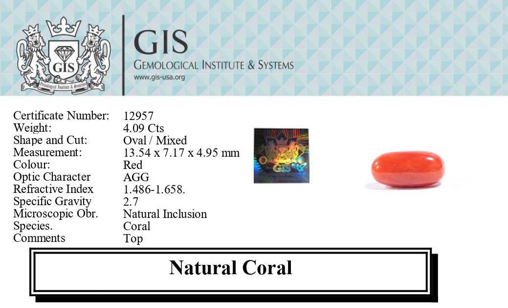 CORAL 4.09 Ct.