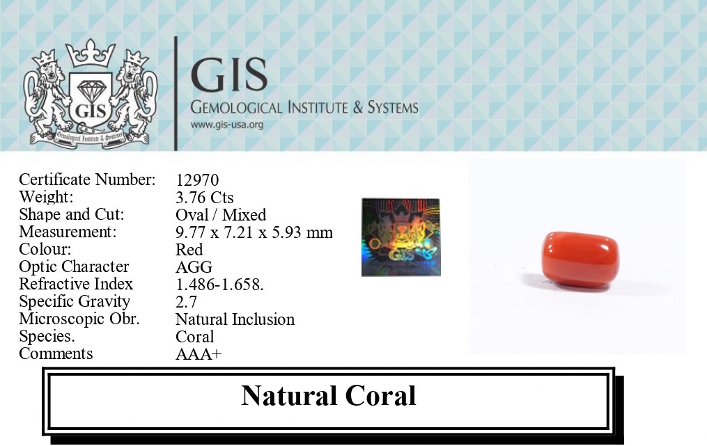 CORAL 3.76 Ct.