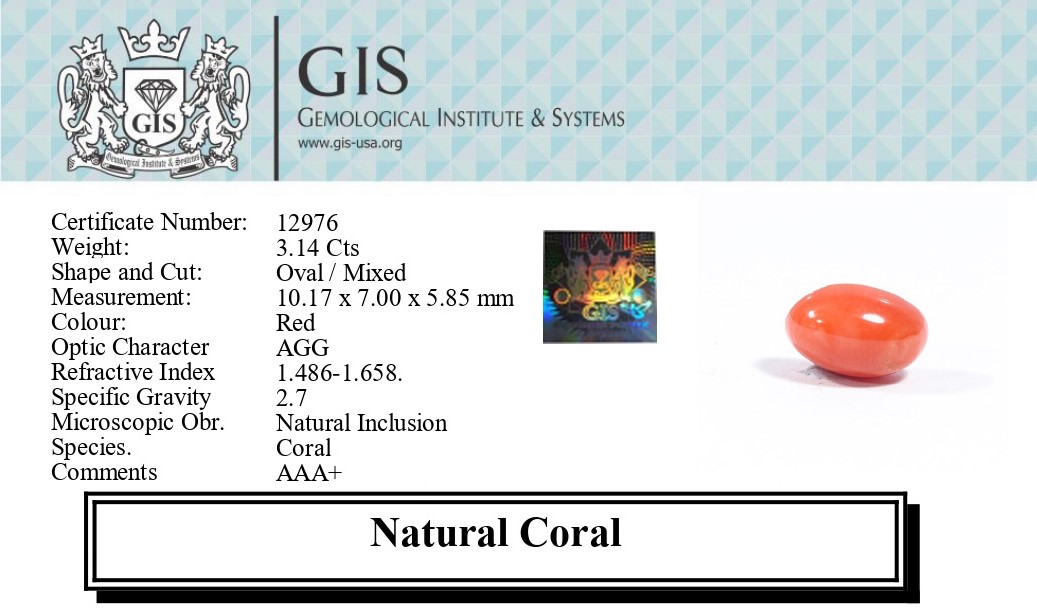 CORAL 3.14 Ct.