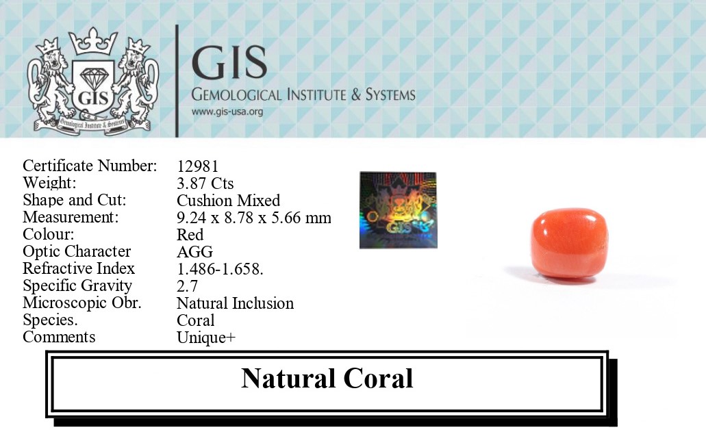 CORAL 3.87 Ct.