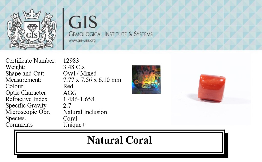 CORAL 3.48 Ct.