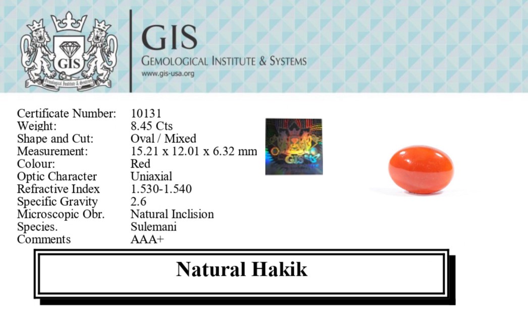 RED HAKIK 8.45 Ct.