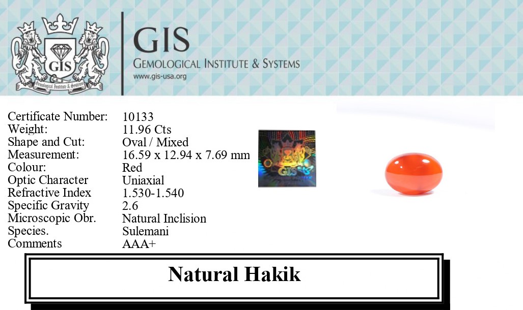 RED HAKIK 11.96 Ct.