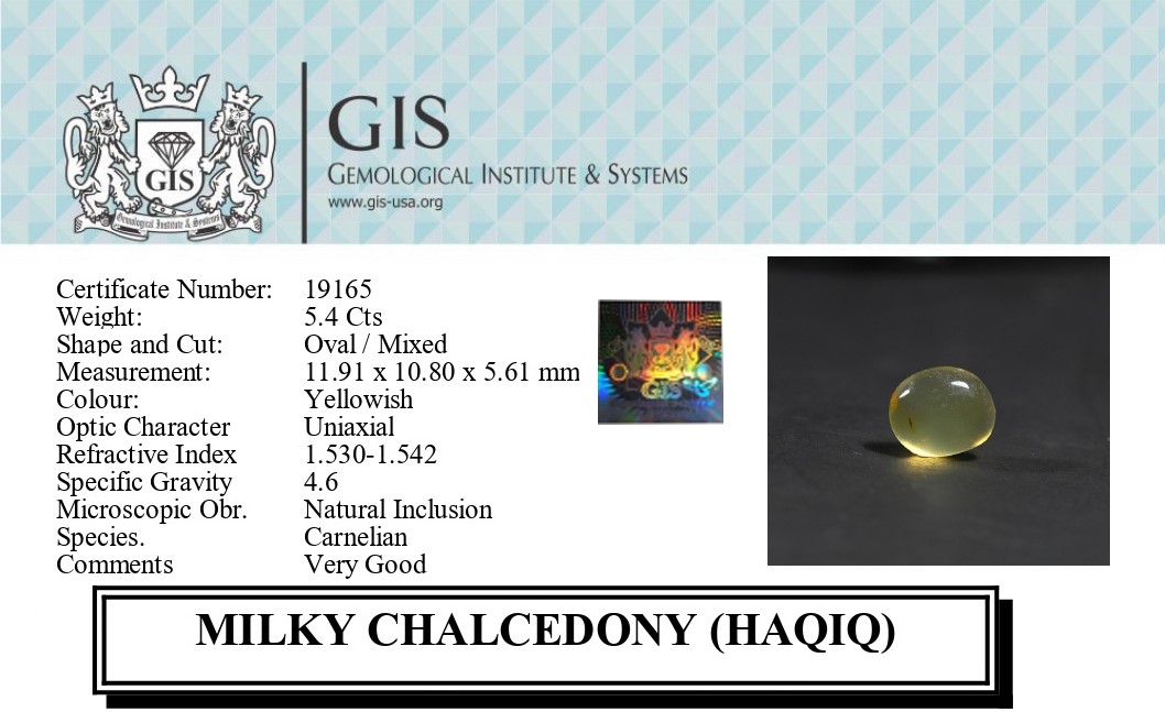 MILKY CHALCEDONY (HAKIK) 5.4 Ct.