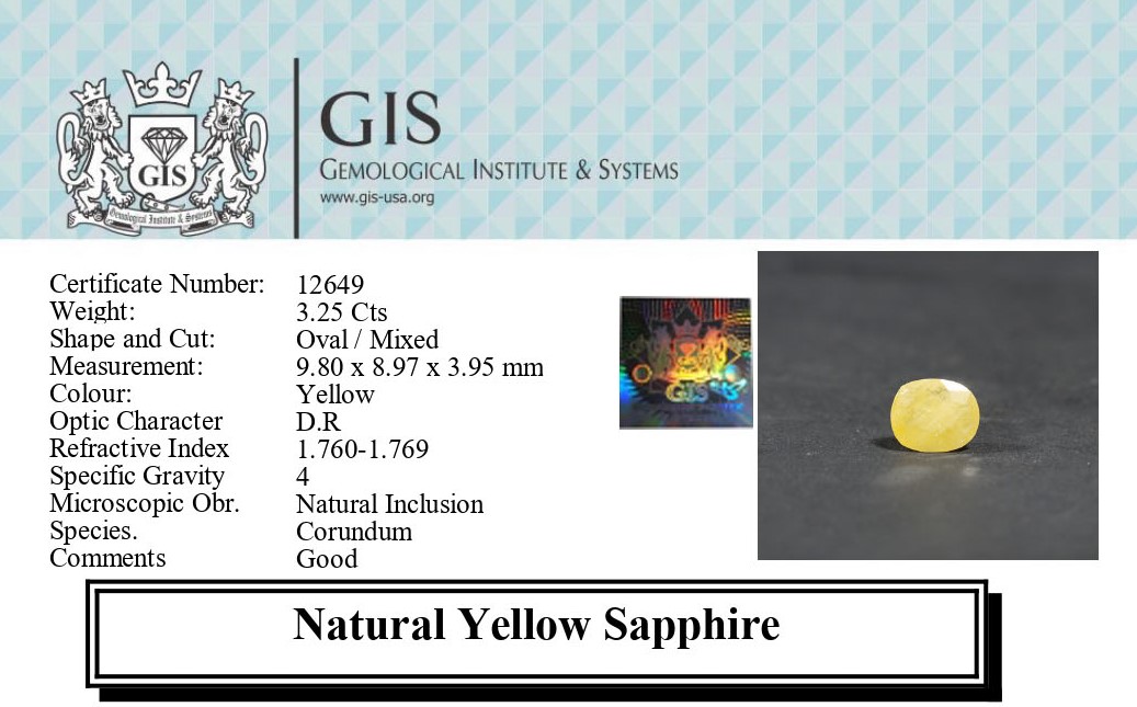 Yellow Sapphire 3.25 Ct.