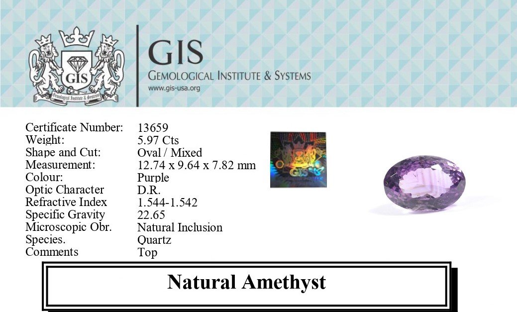 AME954 5 1 AMETHYST 5.97 Ct.