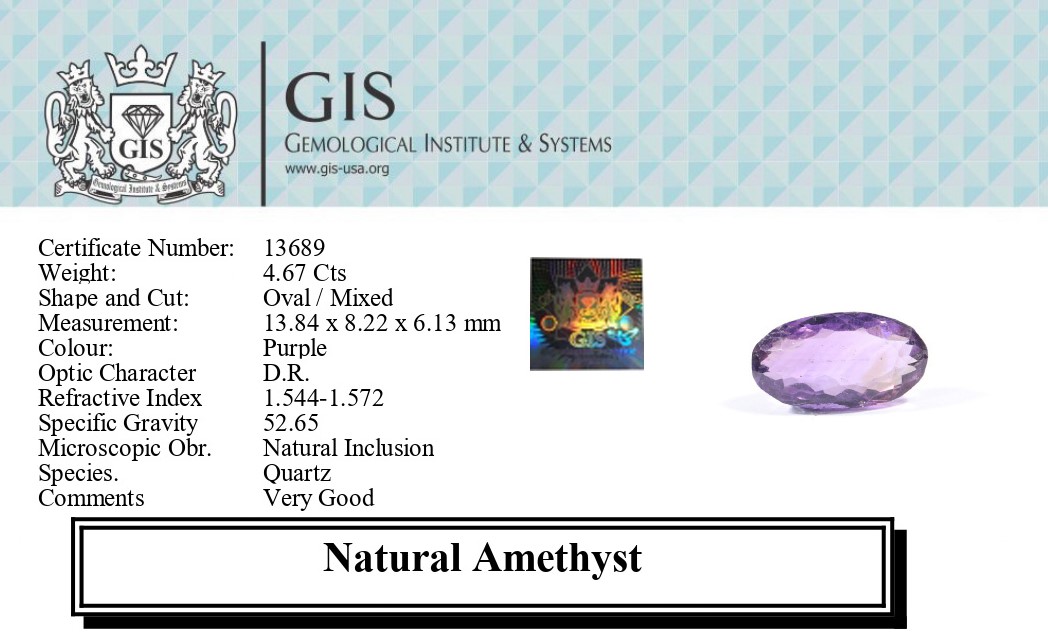 AMETHYST 4.67 Ct.