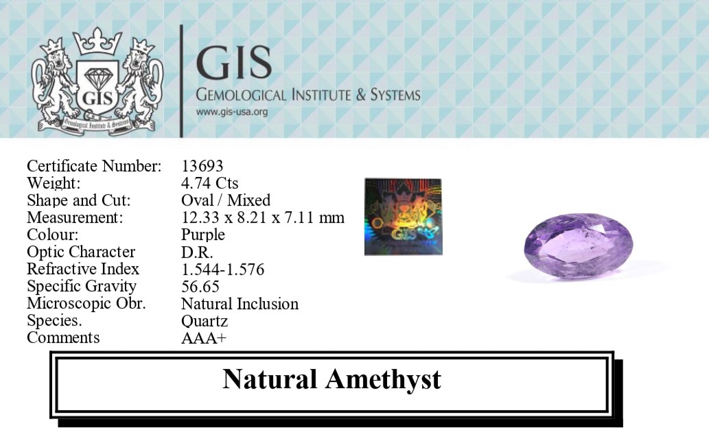 AMETHYST 4.74 Ct.