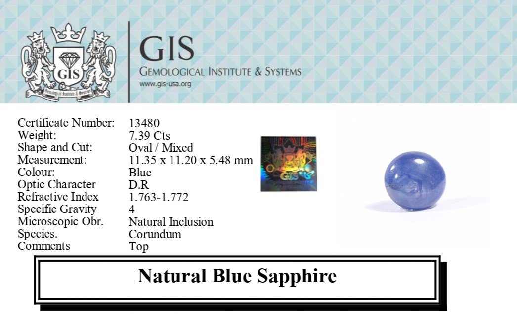 BSP12746 5 1 BLUE SAPPHIRE 7.39 Ct.