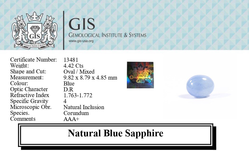 BSP12747 5 1 BLUE SAPPHIRE 4.42 Ct.