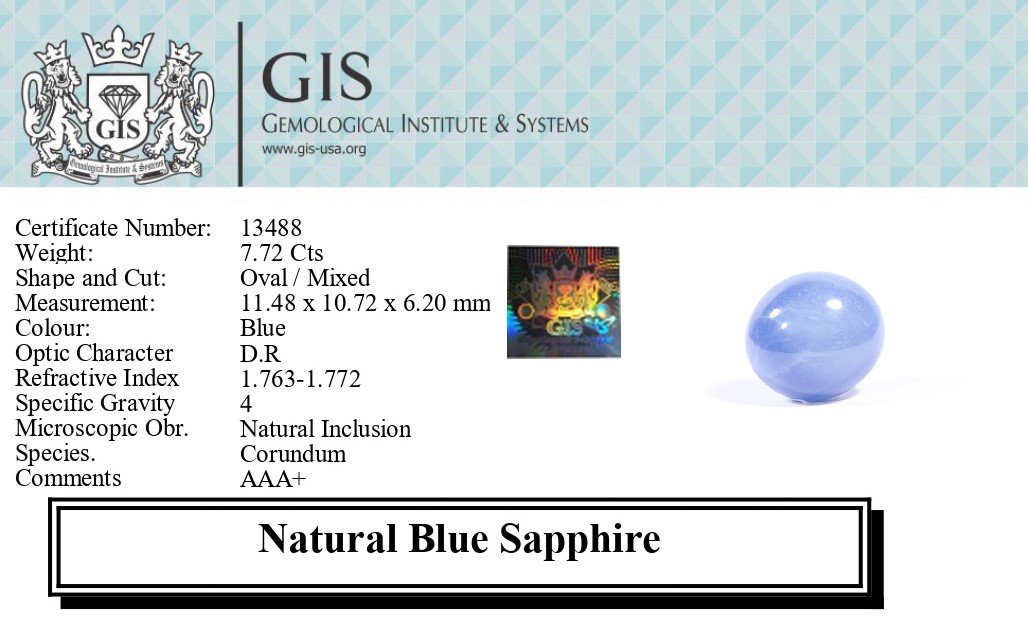 BSP12754 5 1 BLUE SAPPHIRE 7.72 Ct.