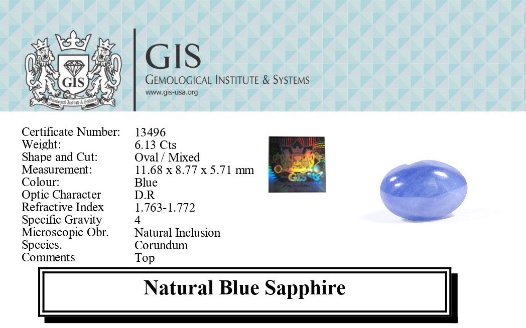 BSP12762 5 1 BLUE SAPPHIRE 6.13 Ct.